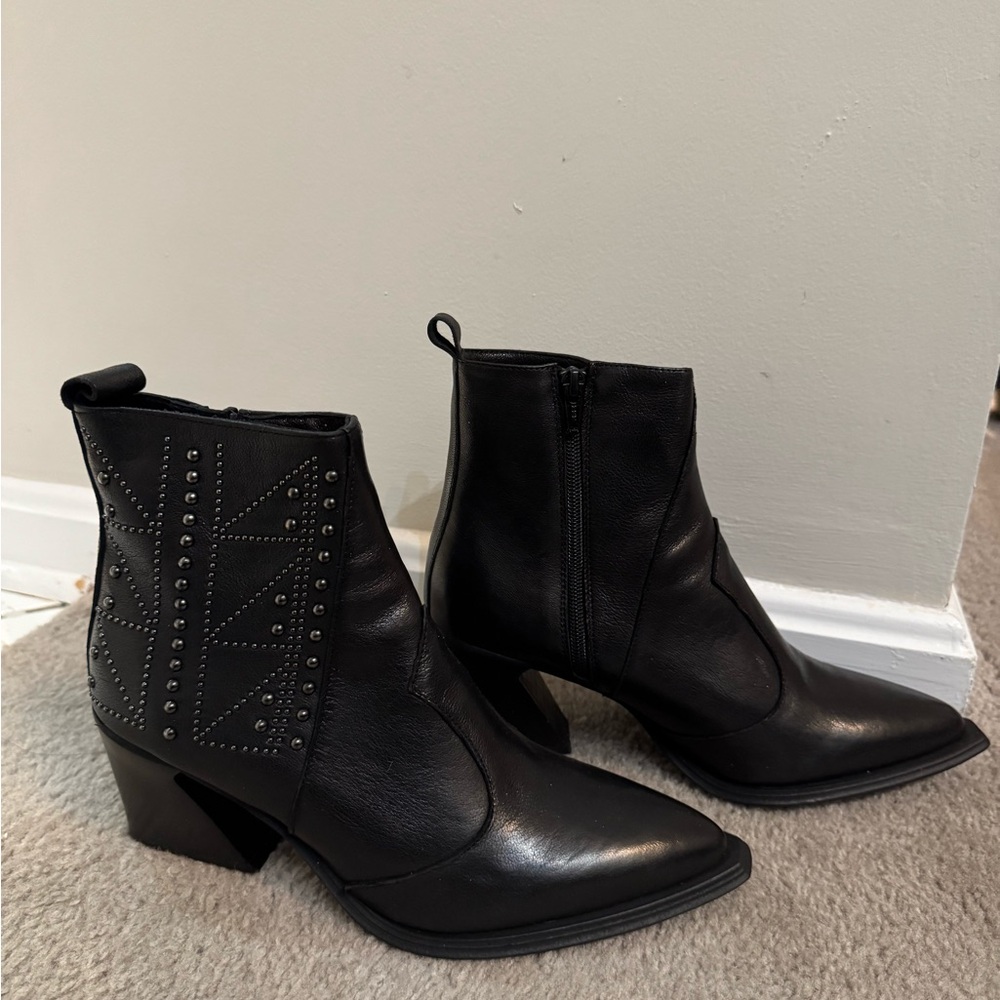 Elegant Black Ankle Booties with Studded Detail